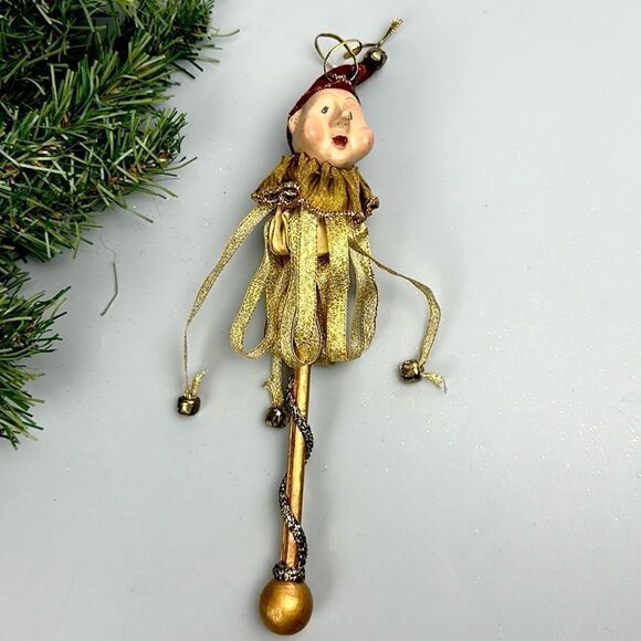 Katherine’s Collection Wayne Kleski Christmas Ornament Clown Jester on a Stick - Picture 3 of 15